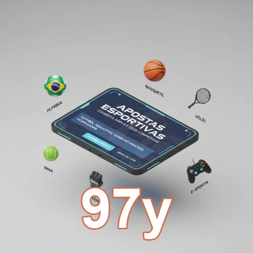 Celular exibindo o 97y com opções de apostas esportivas.