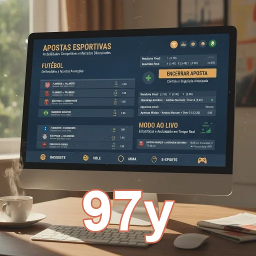 Tela de apostas esportivas no site 97y em computador.