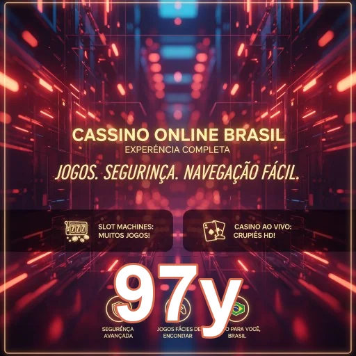 Interface do cassino online 97y com destaque para slots e segurança.