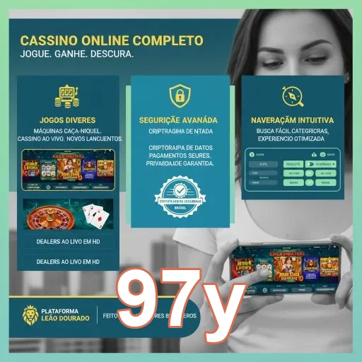 Jogadora utilizando o mobile da 97y com slots disponíveis.