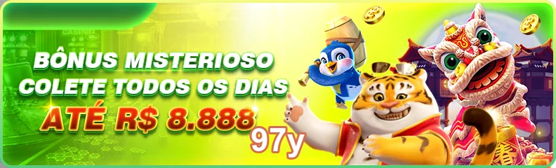 Imagem do site 97y destacando bônus misteriosos diários.