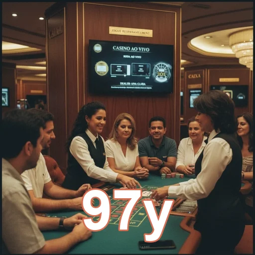 Imagem da mesa de cassino ao vivo da 97y com jogadores VIP.