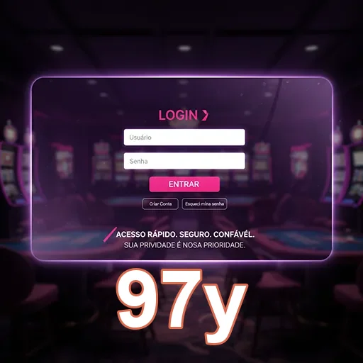 Tela de login da 97y para acesso rápido aos jogos.