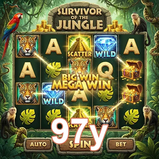 Jogadores acessando o slot 'Survivor of the Jungle' no 97y.