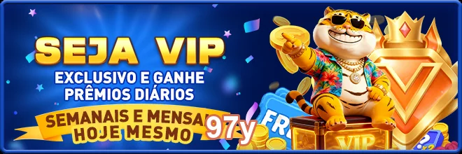 Ilustração de serviços VIP da 97y com prêmios diários.
