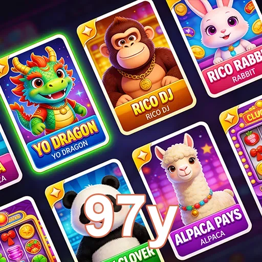 Interface do 97y exibindo jogos de slot atrativos.