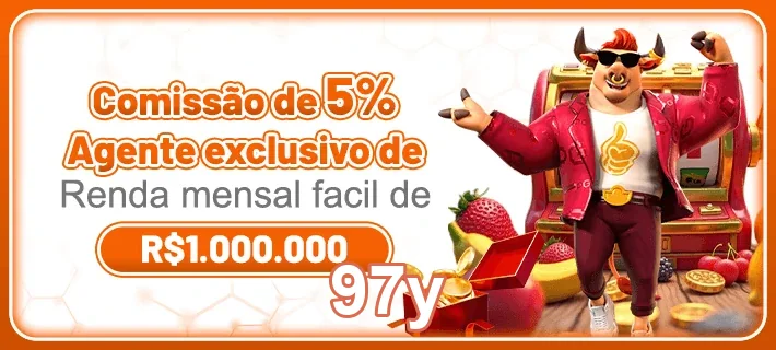 Personagem animado promovendo comissões VIP na 97y.